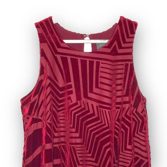 Anthropologie Sunday in Brooklyn Labyrinth Red Velvet Swing Tank Top Women’s XS - Picture 4 of 10